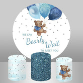 Blau Luftballons Runden Teddy Baby Dusche Hintergrund Bausatz
